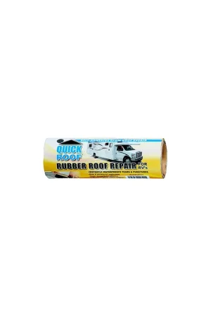 Budget Quick Roof RQR624 Instant Waterproofing For Rubber Roofs, Black Adhesive/White EPDM, 6″ x 24″