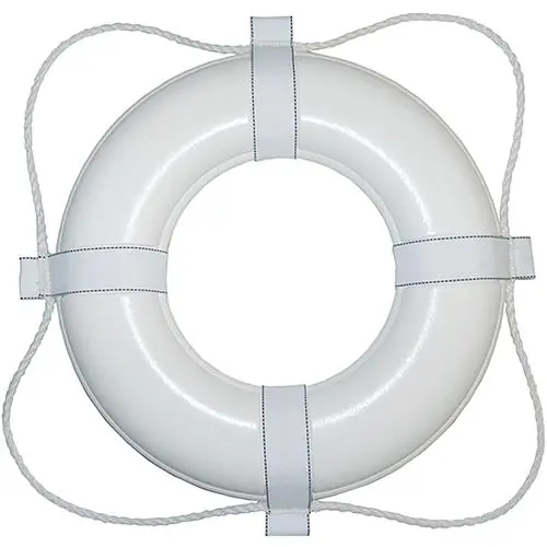 Cheap Taylor Vinyl Coated Foam Life Ring, 20″ White w/White Rope