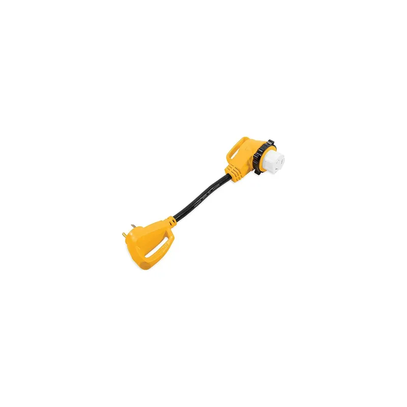 Camco 55582 90° Powergrip Locking Adapter, 18″, 50A Female Locking / 30A Male Std Reduced Price