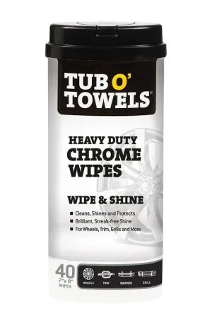 Tub O'Towels TW40-CHR Heavy-Duty Wipes, 8 in L, 7 in W, 40 -Wipes Markdown