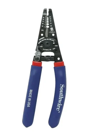 Order Now Southwire 64808040 Wire Stripper, 10 to 18, 12 to 22 AWG Wire, 9.34 in OAL, Dipped Grip, Ergonomic Handle
