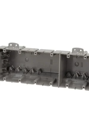 While Supplies Last Southwire Romex MSBMMT6G Multi-Mount Outlet Box, 6-Gang, 16-Knockout, 1/2 in, Polycarbonate, Gray, Wall