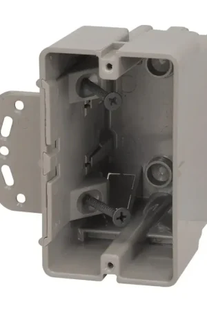 Southwire Romex MSBMMT2G Multi-Mount Outlet Box, 2-Gang, 1-Knockout, 1/2 in, Polycarbonate, Gray, Wall Genuine