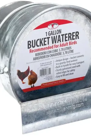 Little Giant 167611 Bucket Poultry Waterer, 1 gal Capacity, Galvanized Steel Shop Now