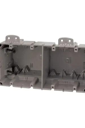 Final Sale Southwire Romex MSBMMT4G Multi-Mount Outlet Box, 4-Gang, 2-Knockout, 1/2 in, Polycarbonate, Gray, Wall