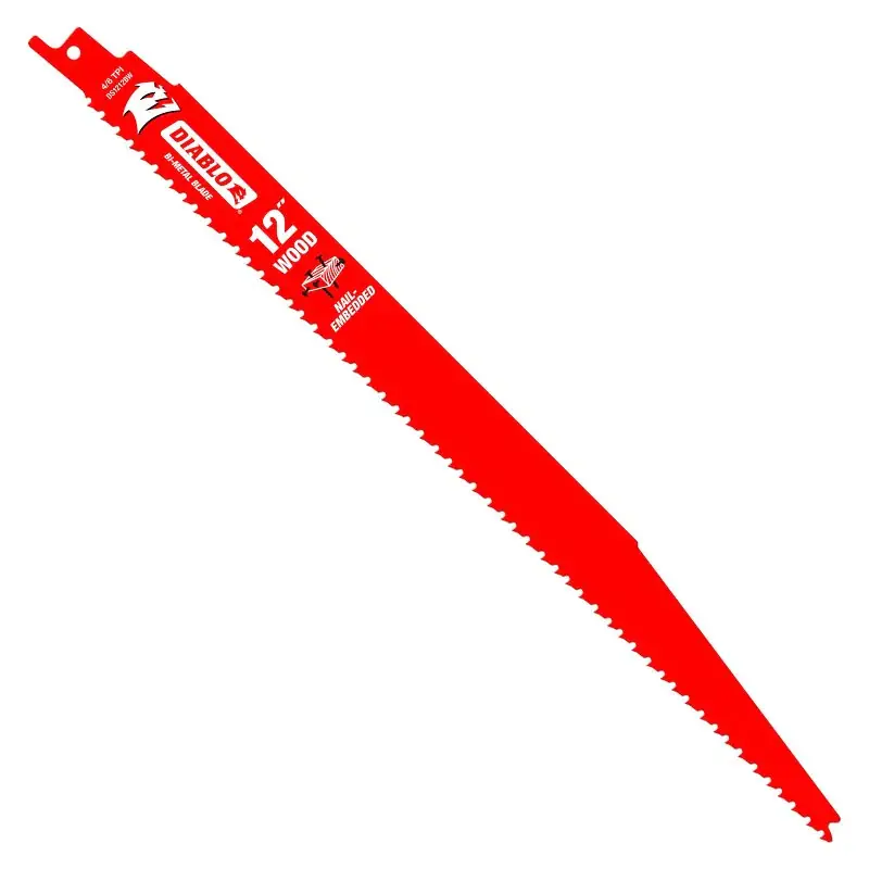 Diablo DS1212BW25 Reciprocating Saw Blade, Bi-Metal, Applicable Materials: Clean Wood, 1 in W, 12 in L, 6, 12 TPI, 25/PK Markdown