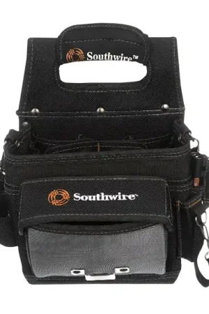 Southwire BAGESP Electrician's Shoulder Pouch, 16-Pocket, Polyester, Black, 8-1/2 in W, 6 in H, 12 in D Limited Offer