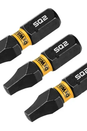 DEWALT FlexTorq DWAF1SQ2IR3 Impact Screwdriver Bit, #2 Drive, Square Drive, 1/4 in Shank, Hex Shank, 1 in L, Steel Affordable