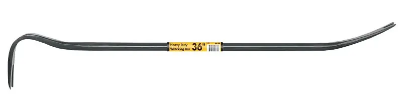 Vulcan BU-90X Wrecking Bar, 36 in L, Steel, Black, 7/8 in Dia Budget
