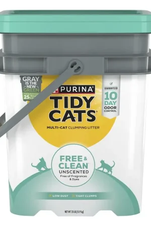 Bargain Tidy Cats Free & Clean 16858 Clumping Cat Litter, 35 lb Pail