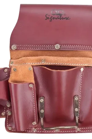 Custom Leathercraft Signature Elite 21485 Tool Pouch, 11-Pocket, Leather, Brown, 3 in W Free Returns