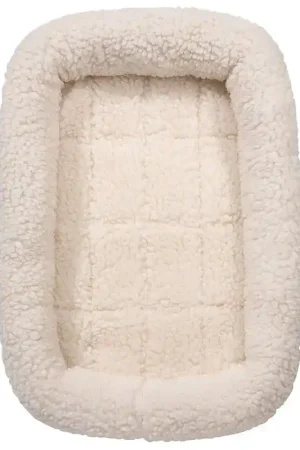 Discount Slumber Pet ZW250 48 Dog Bed, 47-3/4 in L, 29-3/4 in W, Bumper Style Pattern, Sherpa Cover, Natural