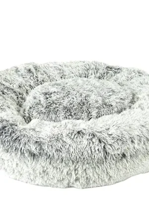 Professional Grade Slumber Pet ZW1652 36 17 Plush Cuddler Bed, 36 in L, 17 in W, Round, Bumper Style Pattern, Polyester Cover