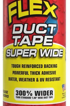Flex Seal Super Wide DTWHTR7520 Duct Tape, 20 ft L, 7-1/2 in W, White Same Day Shipping