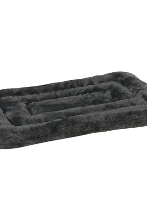 Deal Slumber Pet ZW941 26 17 Plush Dog Mat, 26 in L, 17 in W, Plush Fur/Polyfiber Cover, Gray