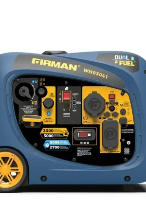 Firman WH03041 Portable Inverter Generator, 30 A, 120 VAC, Gasoline, LPG, 1.8 gal Tank, 9 hr Run Time, Recoil Start Big Sale