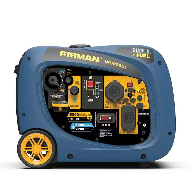 Firman WH03041 Portable Inverter Generator, 30 A, 120 VAC, Gasoline, LPG, 1.8 gal Tank, 9 hr Run Time, Recoil Start Big Sale