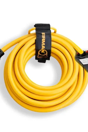 Seasonal Sale Firman 1195 Power Cord with Storage Strap, 10 ga Wire, 25 ft L, Yellow Sheath