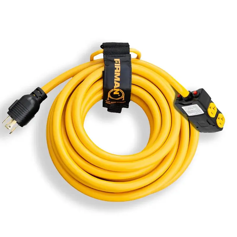 Seasonal Sale Firman 1195 Power Cord with Storage Strap, 10 ga Wire, 25 ft L, Yellow Sheath