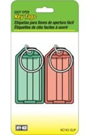 Hy-Ko KC143-CLIP Key Tag, 5-1/2 x 2-3/4 x 1/4 in Dimensions, Plastic, 2/PK, Pack of 12 Best Price