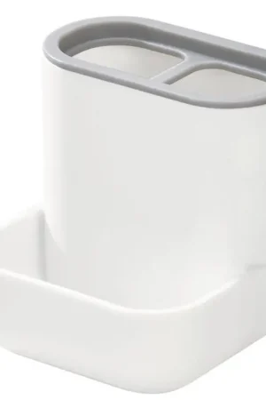 iDESIGN 28552 Toothbrush Holder, Plastic, Gray/White, Pack of 2 Special Discount