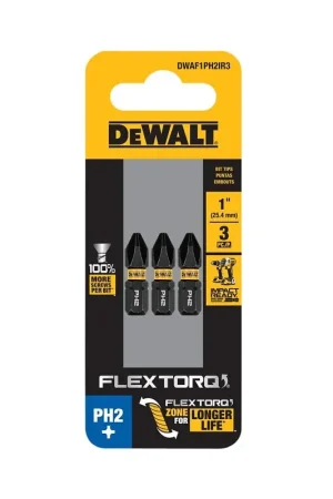 DEWALT FlexTorq DWAF1PH2IR3 Impact Screwdriver Bit, #2 Drive, Phillips Drive, 1/4 in Shank, Hex Shank, 1 in L, Steel Cheap