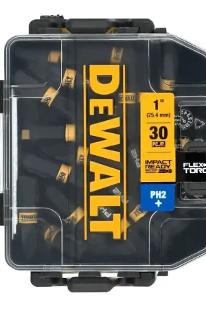 DEWALT IMPACT READY Series DWA1PH2IR30 Screwdriver Bit Set with Toughcase+ System, 30-Piece, Steel Best Seller