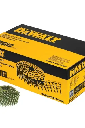 DEWALT DWCR3DGAL Coil Roofing Nail, 1-1/4 in L, Wide Head, 0.12 ga, Steel Secure Checkout