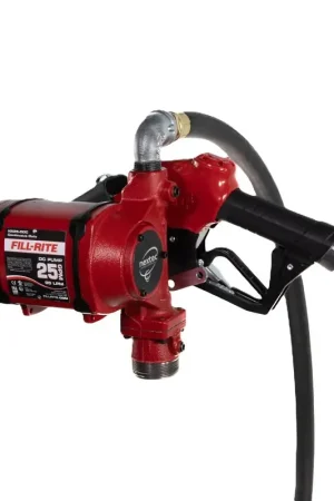 Fill-Rite NX25-DDC Series NX25-DDCNB-AA Fuel Transfer Pump, 12 ft L Suction Tube, 1 in Outlet, 25 gpm, Cast Iron Certified
