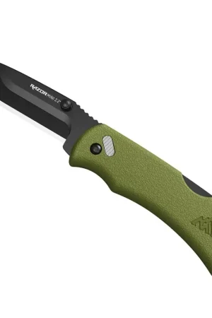 Outdoor Edge RAZORMINI RMG22-2C Replaceable Blade Carry Knife, Stainless Steel Blade, Green Handle, Pack of 3 Deal