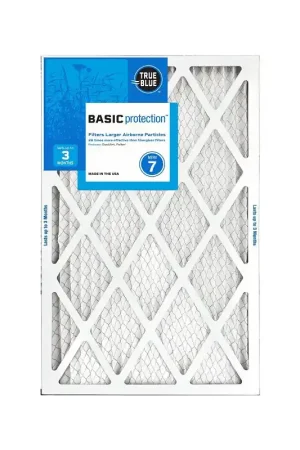 Final Sale True Blue 216251 Air Filter, Pleated, 1 in Thick, 25 in L, 16 in W, 7 MERV, Cardboard Frame, Pack of 12