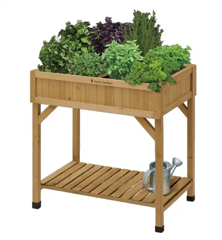 Latest VegTrug RHP6002N Herb Garden, 78 cm L, 58 cm W, 80 cm H, Cedar Wood, Natural