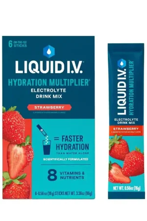 Time-Limited Liquid I.V. LVM6015 Drink Mix, Strawberry, Pack of 12