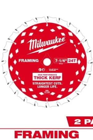 Best Price Milwaukee 48-40-0742 Circular Saw Blade, 7-1/4 in Dia, 5/8 in Arbor, 24-Teeth, Carbide Cutting Edge