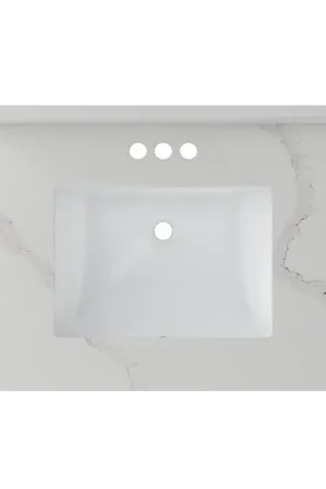 Craft + Main QZ31224CBR Vanity Top, 22 in OAL, 31 in OAW, Ceramic/Quartz, Calacatta Bianco, Undermount Sink, 1-Bowl Popular