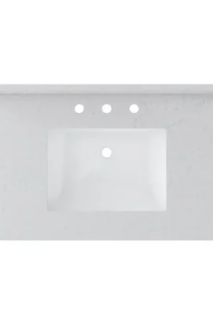 Craft + Main QZ37228CVR Vanity Top, 22 in OAL, 37 in OAW, Ceramic/Quartz, Carrara Vita, Undermount Sink, 1-Bowl Direct From Factory