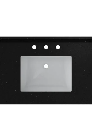 Deal Craft + Main QZ37228BGR Vanity Top, 22 in OAL, 37 in OAW, Ceramic/Quartz, Black Galaxy, Undermount Sink, 1-Bowl