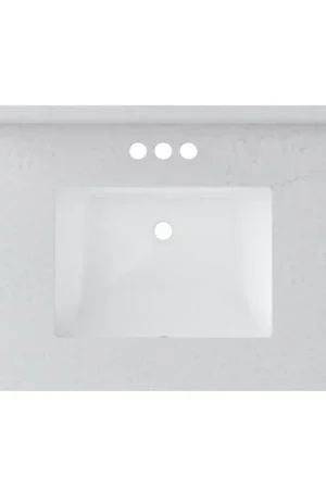 Price Cut Craft + Main QZ31224CVR Vanity Top, 22 in OAL, 31 in OAW, Ceramic/Quartz, Carrara Vita, Undermount Sink, 1-Bowl