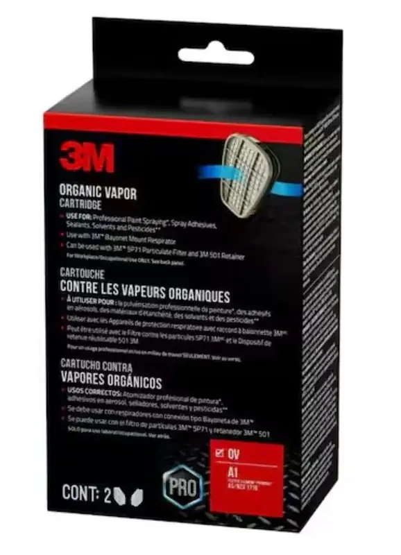 3M 6001P1-DC Organic Vapor Cartridge, Bayonet Express Delivery