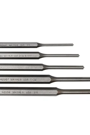 Latest Mayhew 62282 Pilot Punch Set, 5-Piece, Steel, Shot Blast