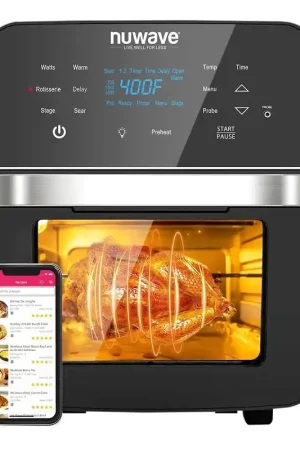 Today Only Nuwave 38040 Air Fryer Oven, 15.5 qt, 900, 1500, 1800 W, 1-Basket, LED Touch Pad Control, Black