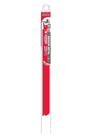 Authentic Diablo DS1214BF15 Reciprocating Saw Blade, 1 in W, 12 in L, 14, 18 TPI, Bi-Metal Cutting Edge