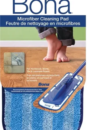 Bona WM710013203 Cleaning Pad, 465 mm L, 130 mm W, Microfiber, Blue, Machine Washable: Yes High Quality