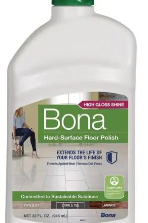 Authentic Bona WT760051161 Floor Polish, 32 oz, White, Liquid