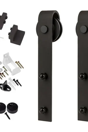 Luxury Renin Spectrum Series BD400-102-MB Add-A-Door Barn Door Kit, Matte Black, Includes: 1-3/8 in Mounting Bolts