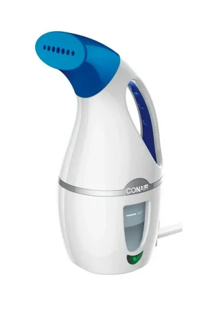 Conair GS2X Travel Fabric Steamer, 1100 W, 5 min Steam Output, 4.9 oz Water Tank, Blue/White Fresh Stock