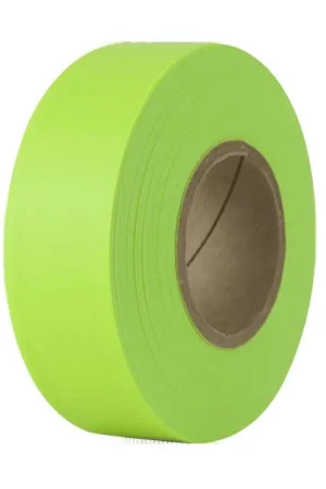 Hassle-Free Returns IPG 6883 Flagging Ribbon, 50 yd L, 1.18 in W, Lime Glow, PVC