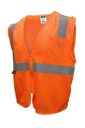 Factory Price Radwear SV2ZOM-3X Economy Safety Vest, 3XL, Unisex, Fits to Chest Size: 32 in, Polyester, High-Visibility Orange
