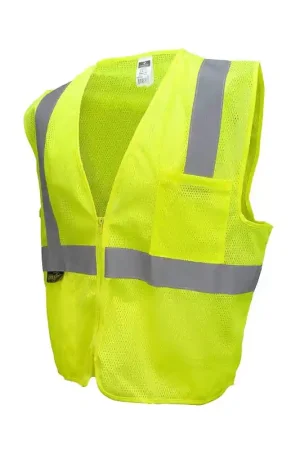 Time-Limited Radwear SV2ZGM3X Safety Vest, 3XL, Unisex, Fits to Chest Size: 64 in, Polyester, High-Visibility Green/Silver, Zipper