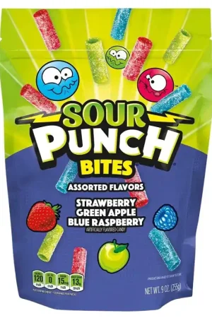 Sour Punch 716224 Punch Bite, Assorted, 9 oz, Pack of 6 Limited Time